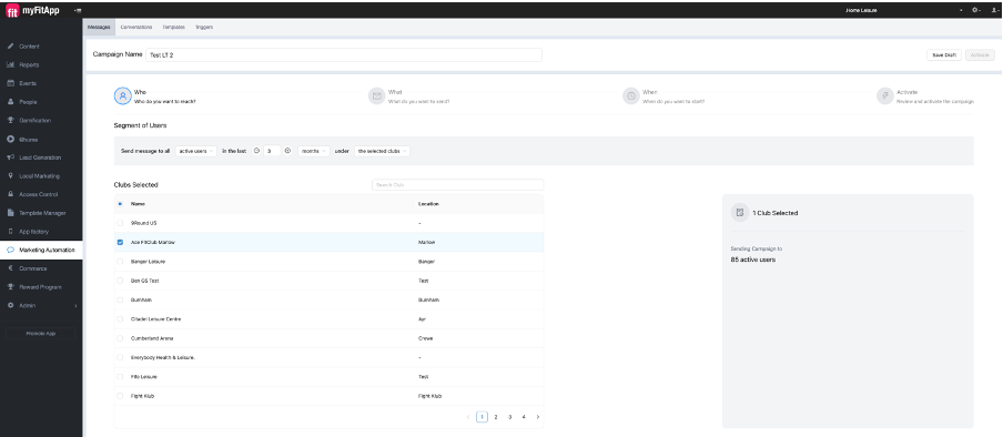 Monthly active user dashboard